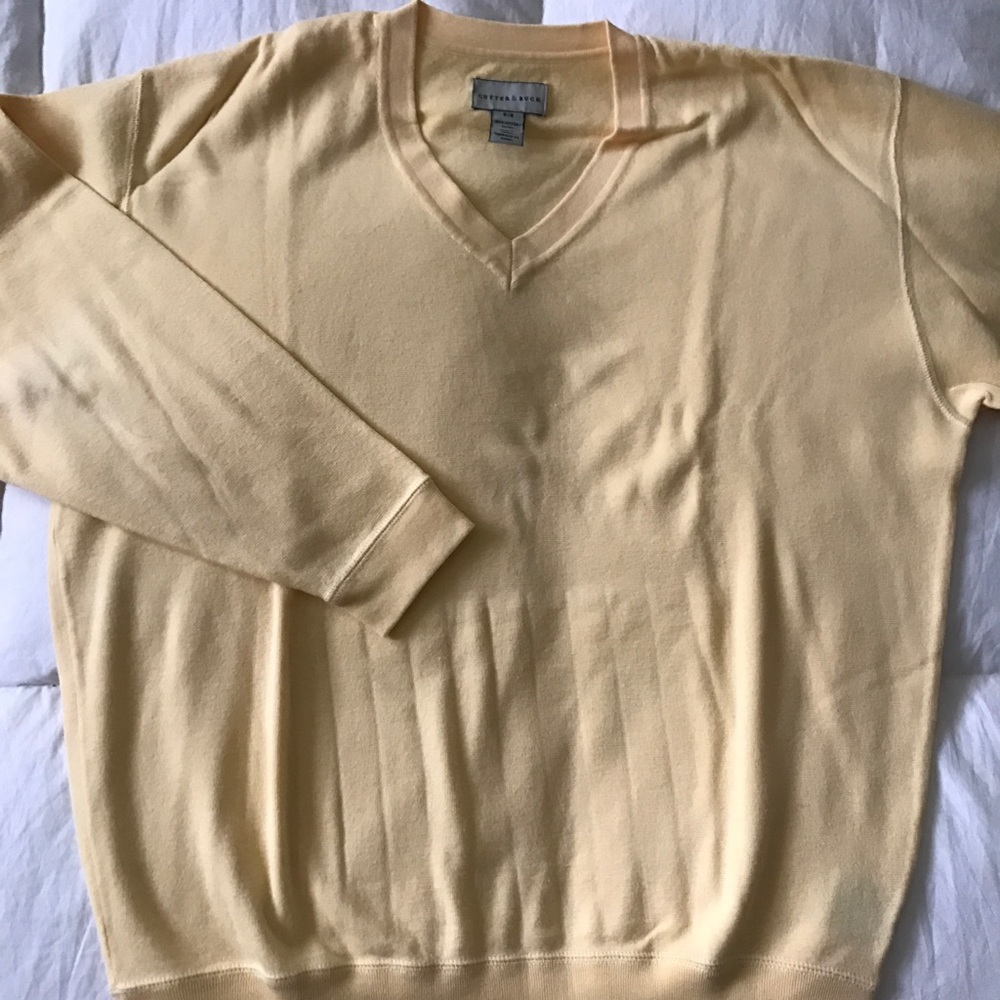 Yellow v-neck sweater by Cutter & Buck